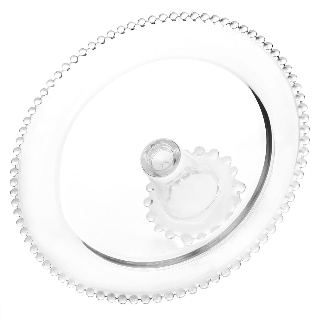 12in Glass Pedestal Cake Stand Clear Round Dishwasher Safe - Diamond Home USA