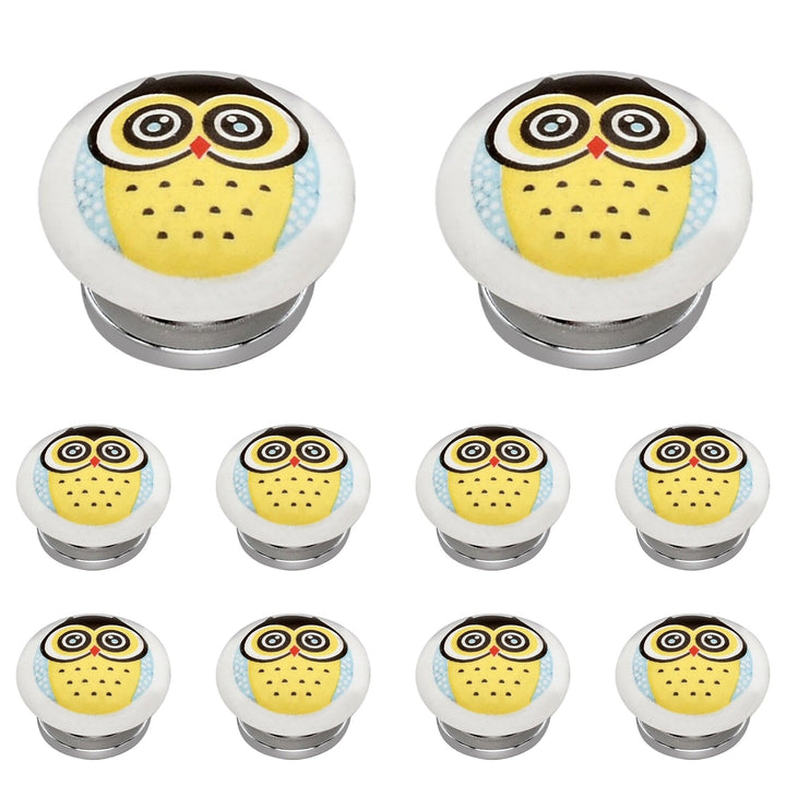 10pcs Decorative Knobs for Kitchen abinets and Drawers Owl Shaped Design Knob