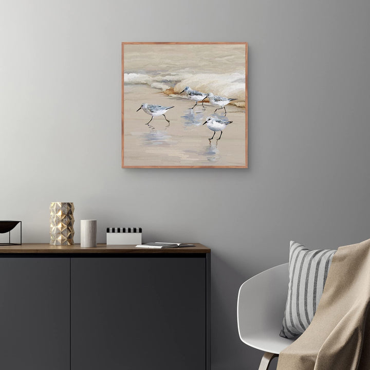 Sandpiper Beach I Amber Studio Arts Framed Canvas Art Print Multi Color - Diamond Home USA