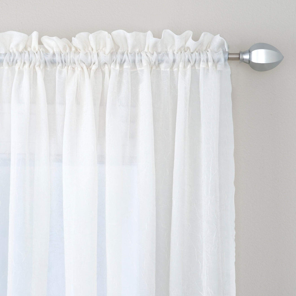 Miller Curtains Preston Sheer 108-Inch Rod Pocket Curtain Panel - 52 108-52 Crimson - Diamond Home USA