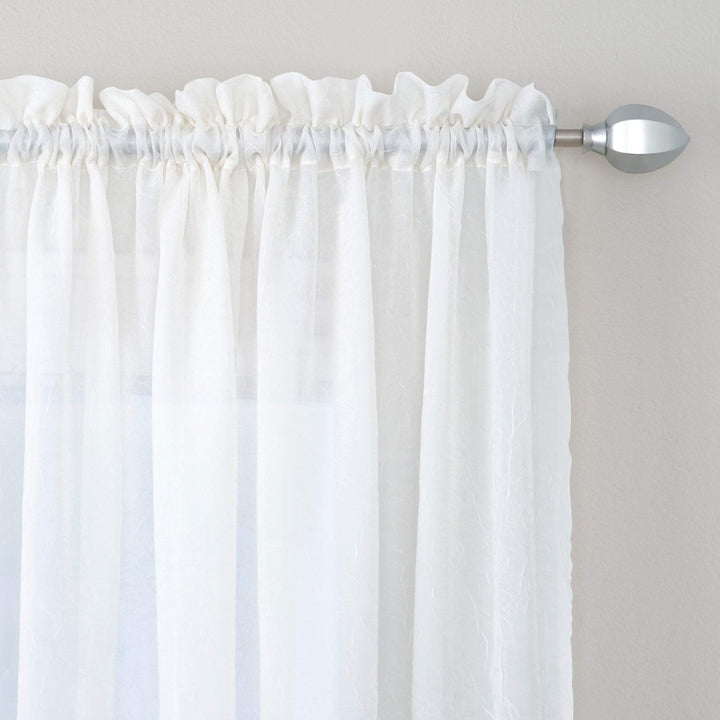 Miller Curtains Preston Sheer 108-Inch Rod Pocket Curtain Panel - 52 108-52 Crimson - Diamond Home USA