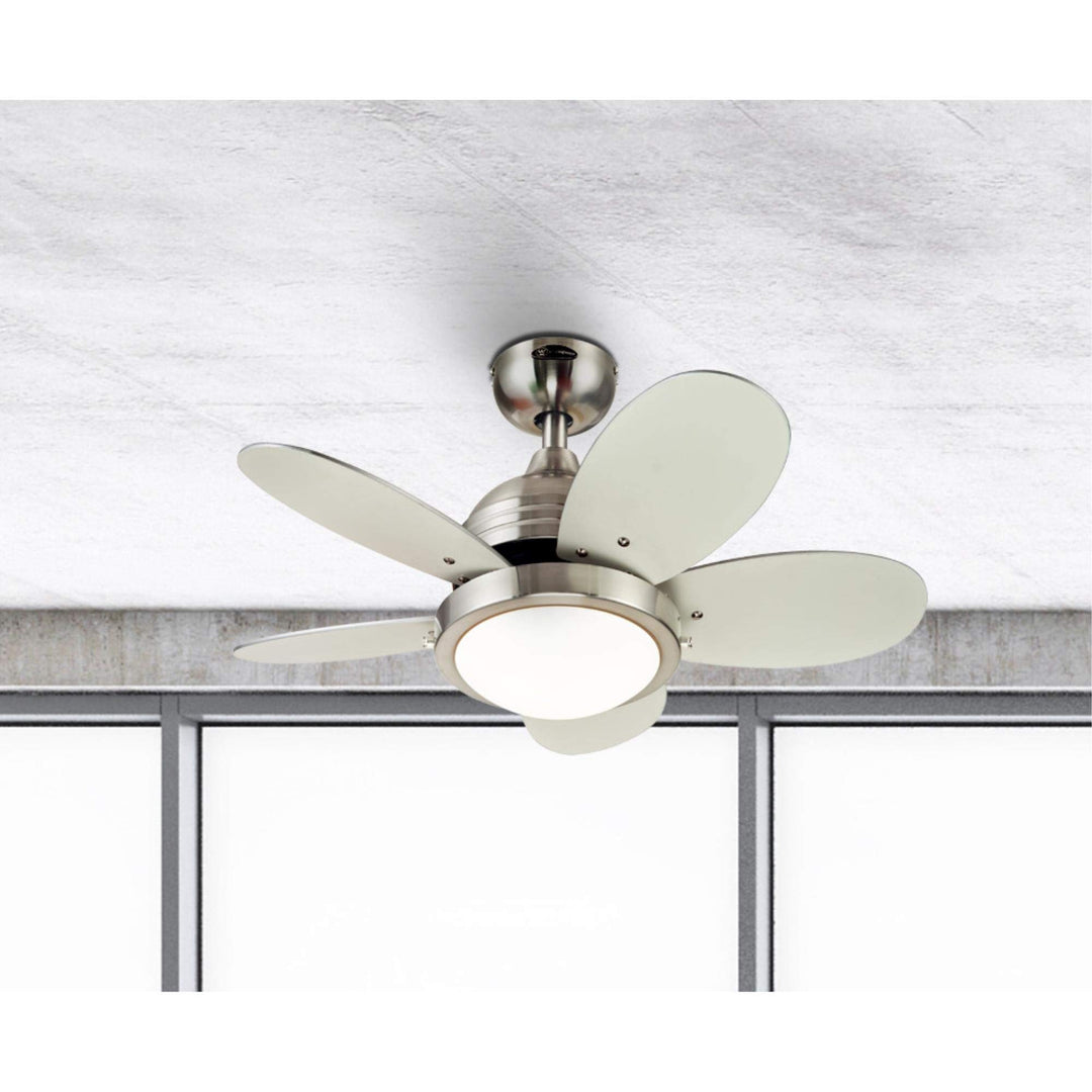 Westinghouse 7223600 Roundabout Indoor Ceiling Fan with Light 30 Inch Brushed - Diamond Home USA