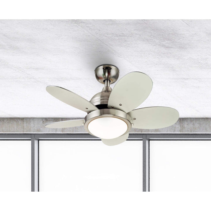 Westinghouse 7223600 Roundabout Indoor Ceiling Fan with Light 30 Inch Brushed - Diamond Home USA