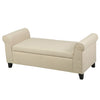 Christopher Knight Home Danbury Armed Fabric Storage Bench Beige Beige+Dark Brown