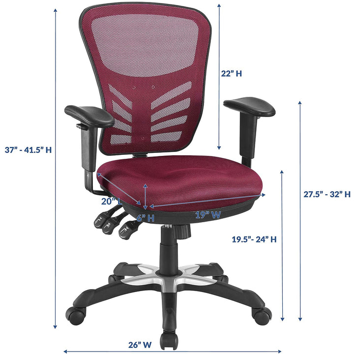 Modway Articulate Ergonomic Mesh Office Chair in Red - Diamond Home USA