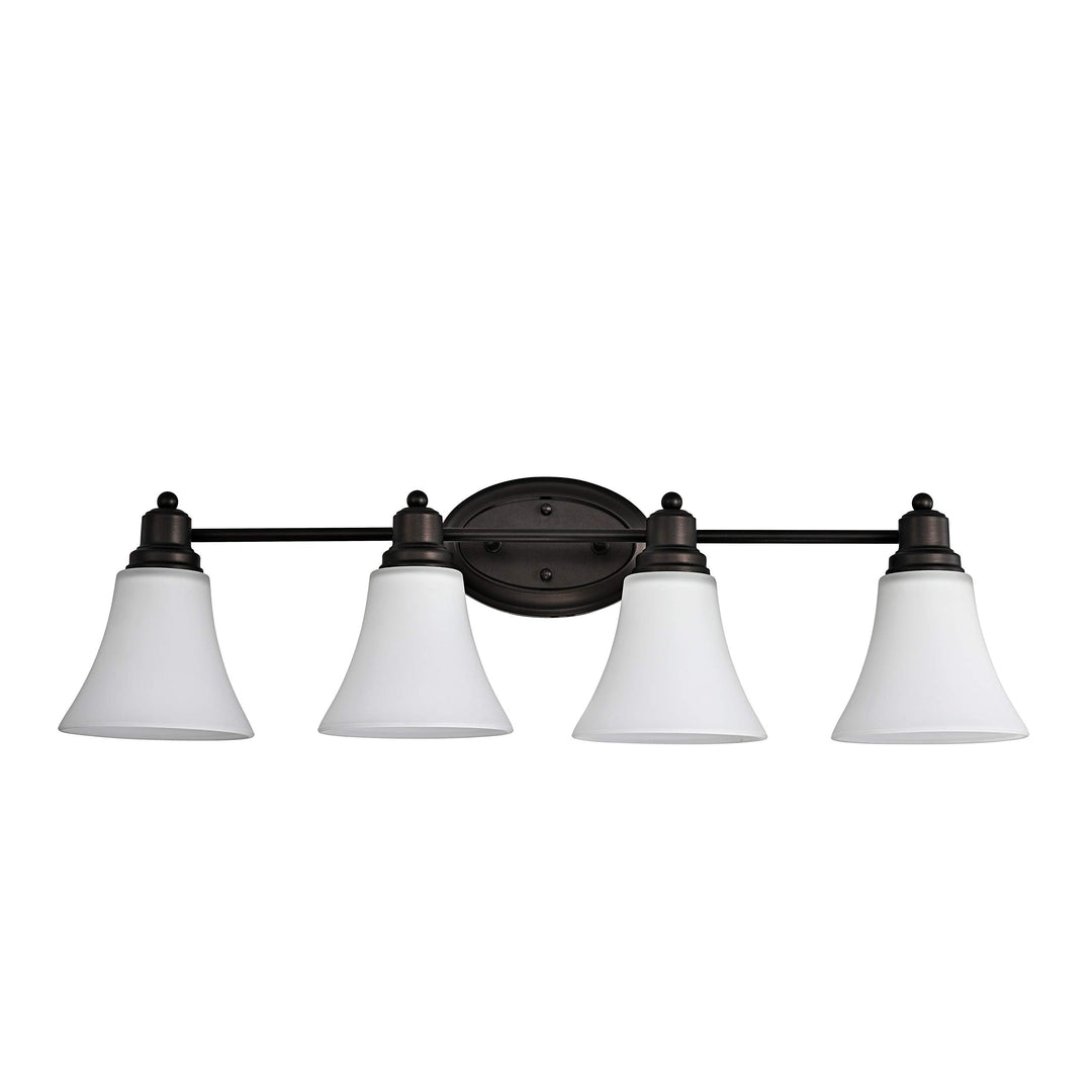 4-Light Oil-Rubbed Bronze Bath/Vanity Fixture Brown Farmhouse Transitional Glass - Diamond Home USA