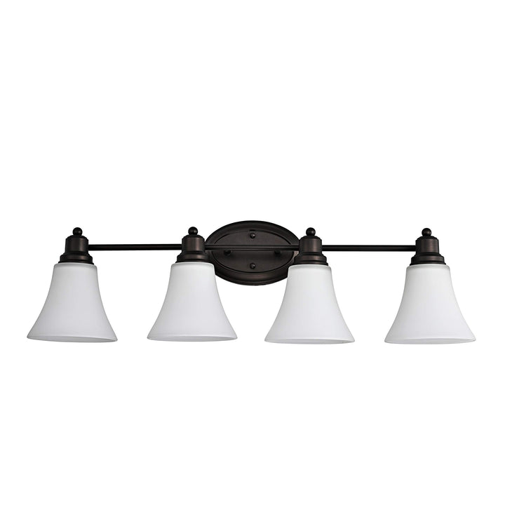 4-Light Oil-Rubbed Bronze Bath/Vanity Fixture Brown Farmhouse Transitional Glass - Diamond Home USA