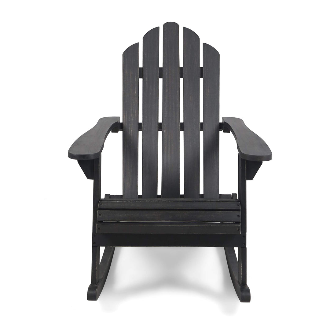 Christopher Knight Home Cara Outdoor Adirondack Acacia Wood Rocking Chair Dark