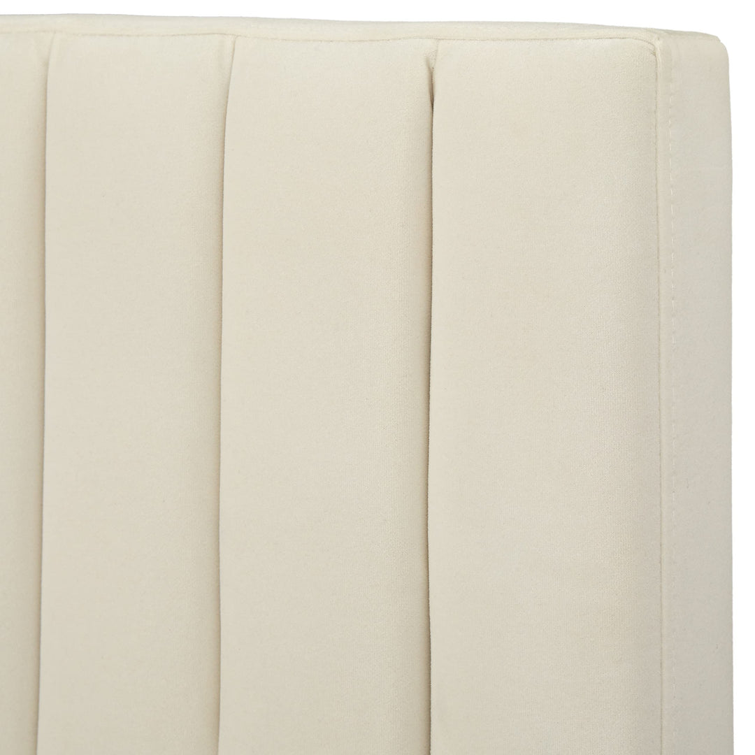 angelo:HOME Sven Mid Century Modern Upholstered Platform Bed Quen Queen Cream - Diamond Home USA