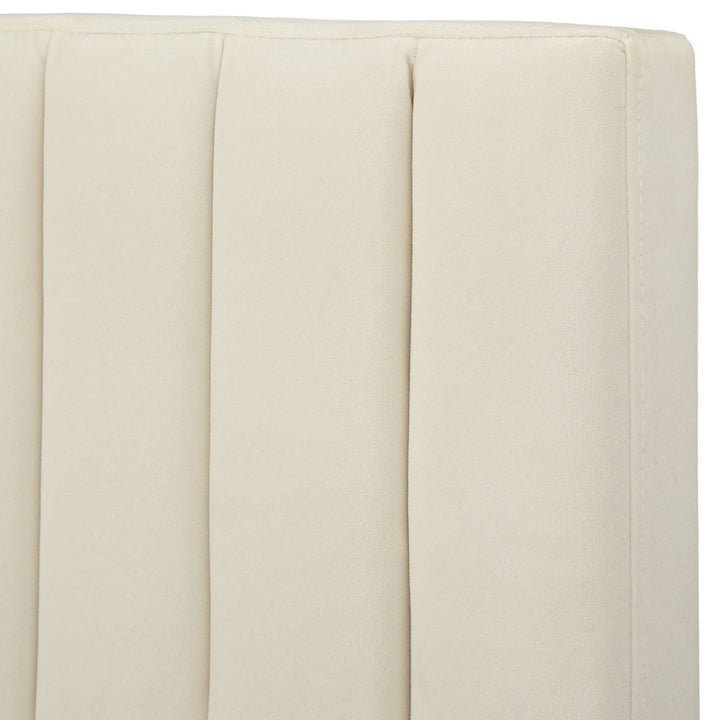 angelo:HOME Sven Mid Century Modern Upholstered Platform Bed Quen Queen Cream - Diamond Home USA