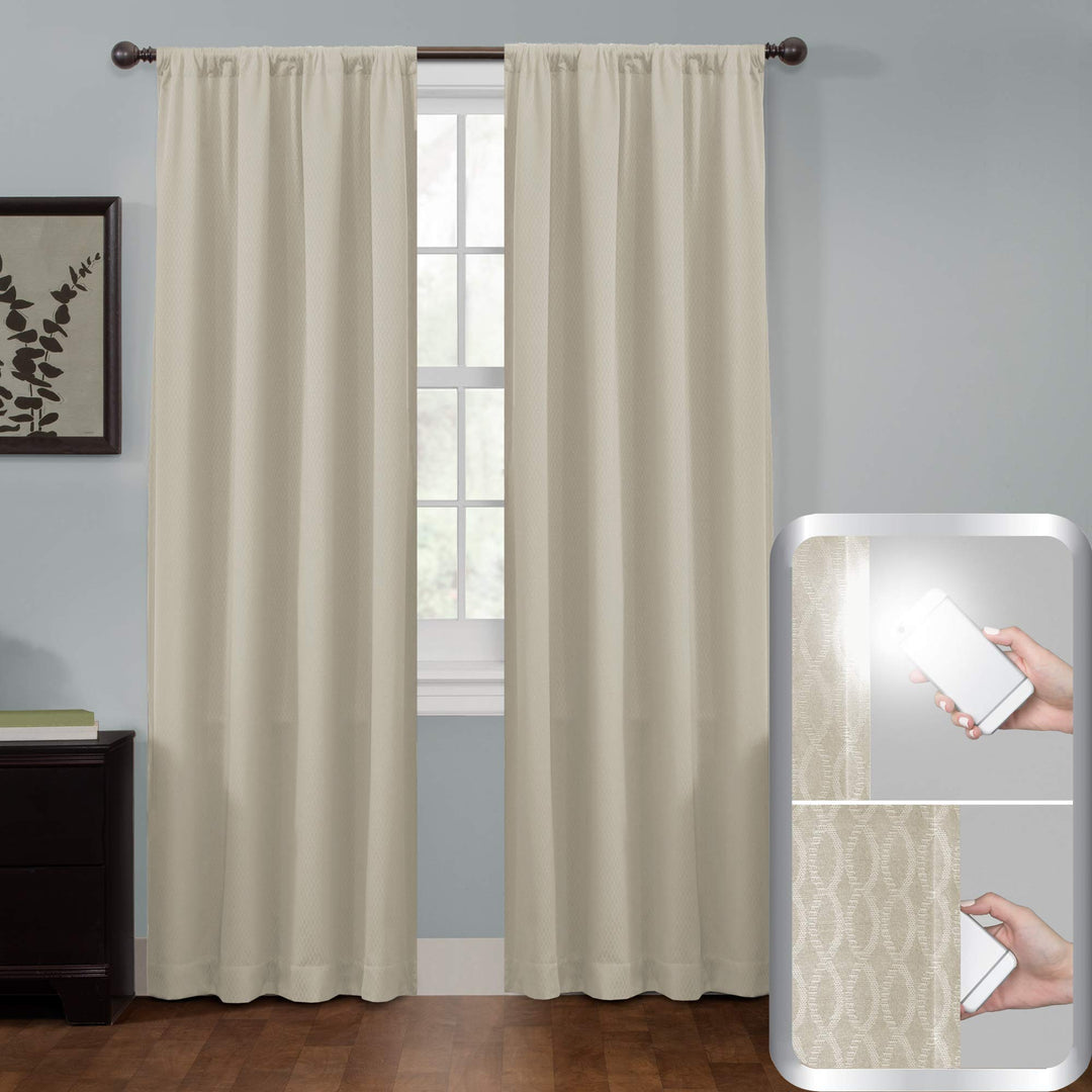 Maytex Jamie Blackout Window Curtain 50 inches x 84 inches Stone