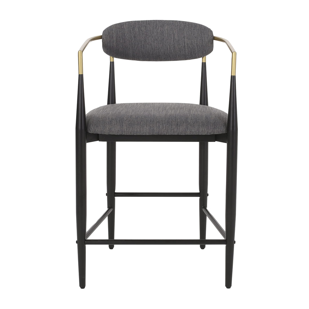 Christopher Knight Home Elmore 25 Inch Counter Stools - Charcoal/Black/Gold (Set - Diamond Home USA