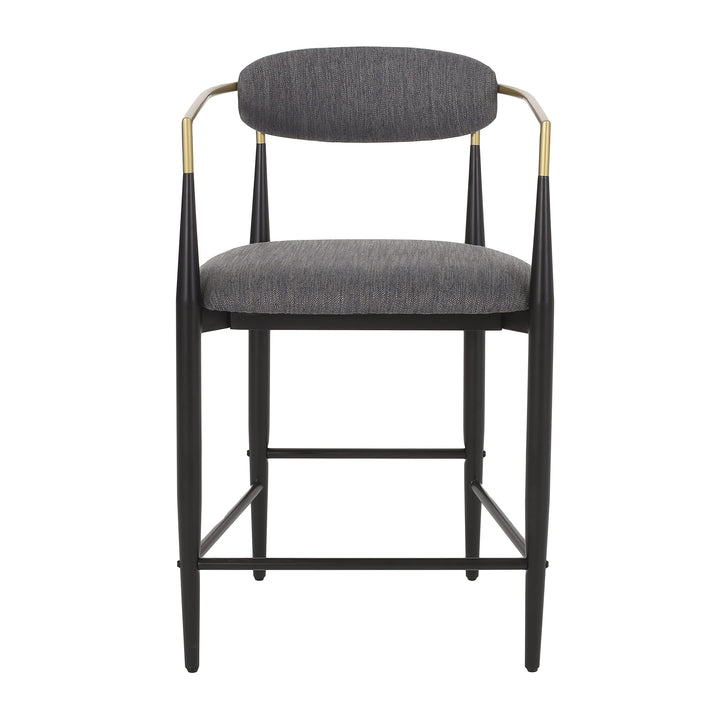 Christopher Knight Home Elmore 25 Inch Counter Stools - Charcoal/Black/Gold (Set - Diamond Home USA