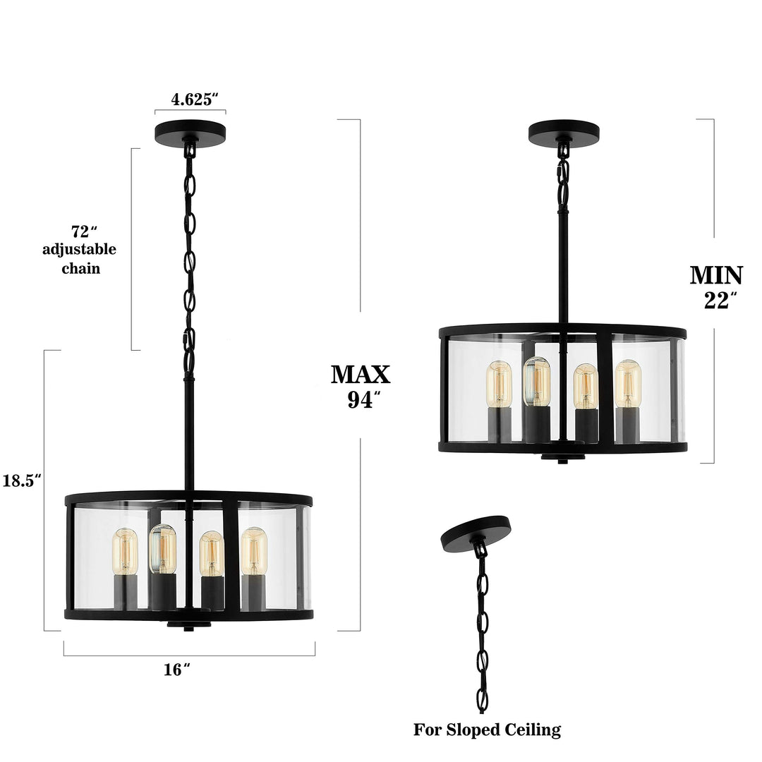 Lighting 3-Light Black Led Adjustable 16" W X L 22-94" H Modern Contemporary - Diamond Home USA