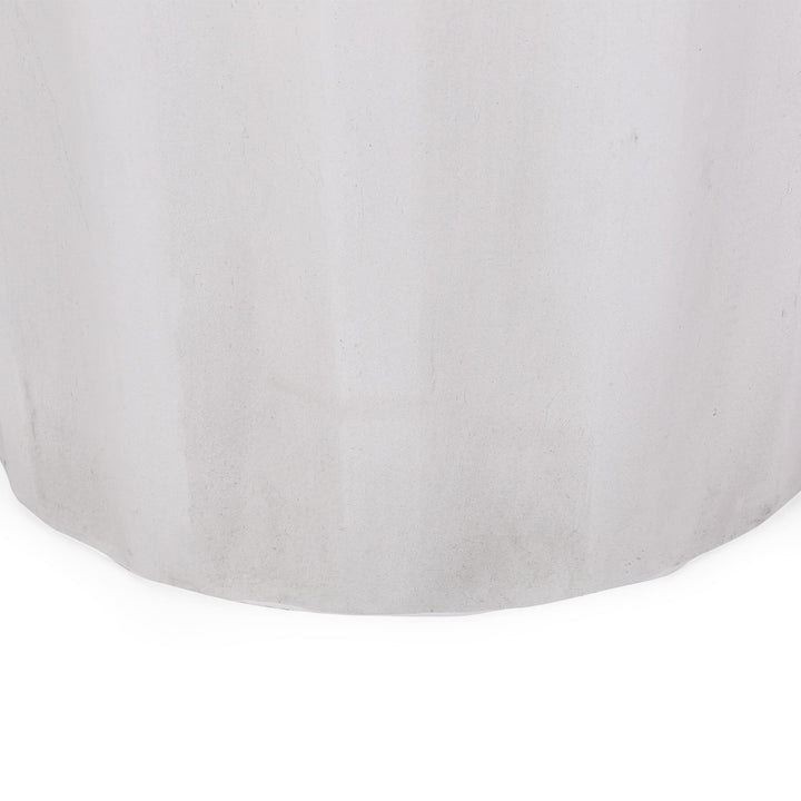 Outdoor Lightweight Concrete Side Table White Modern Contemporary Round - Diamond Home USA