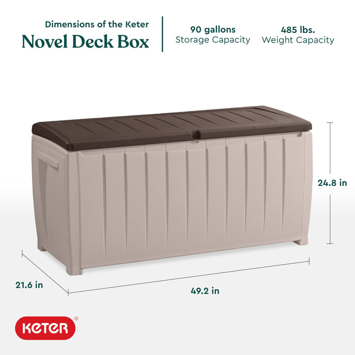 Keter 243397 Large 90 Gallon Waterproof All Weather Resistant Resin Panel - Diamond Home USA