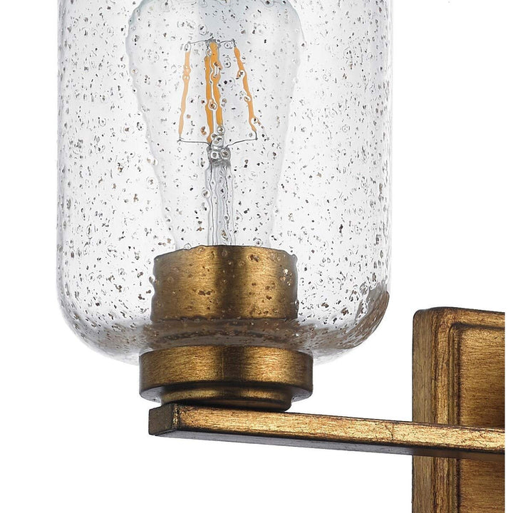 3 Light Antique Gold Vanity Modern Contemporary Metal Dimmable - Diamond Home USA