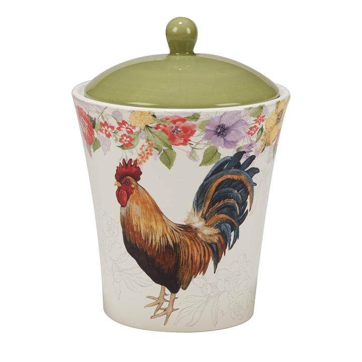 Floral Rooster 3 Piece Canister Set 54 Oz 72 Oz. Multi Color Ceramic - Diamond Home USA