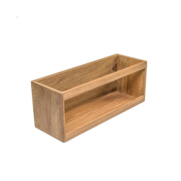 Whitecap 62514 Teak Paperback Book/VHS Cassette Rack