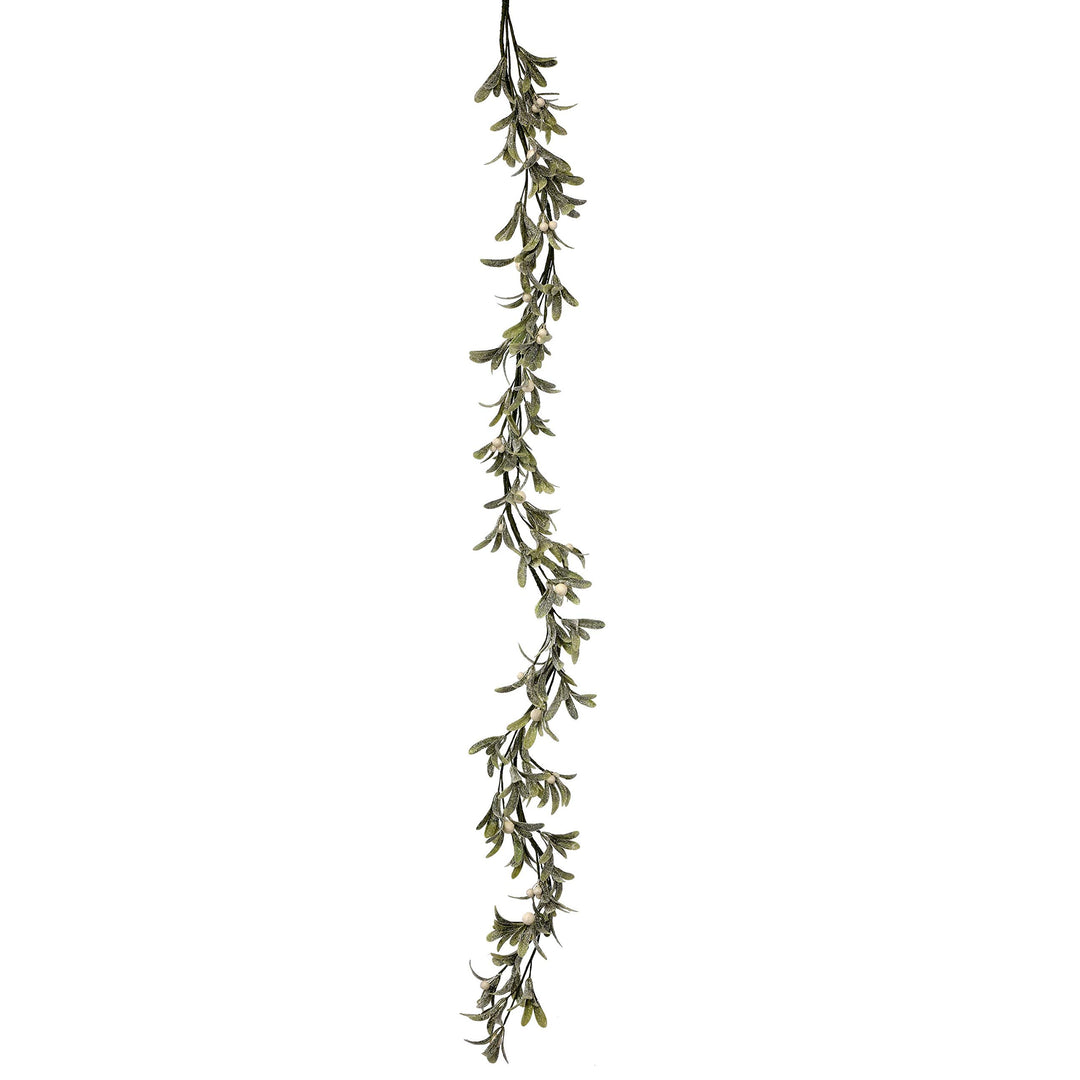 60" Frosted Mistletoe Berry Garland Un-lit