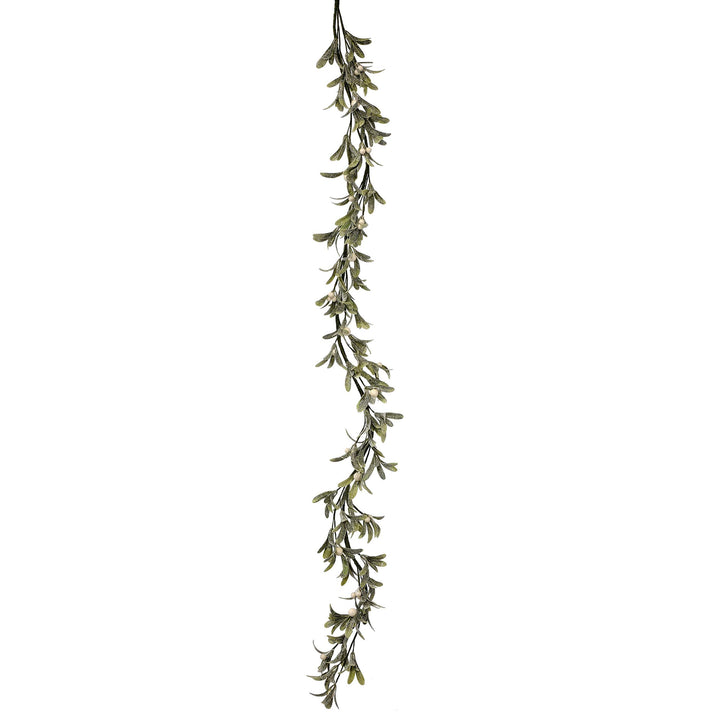60" Frosted Mistletoe Berry Garland Un-lit