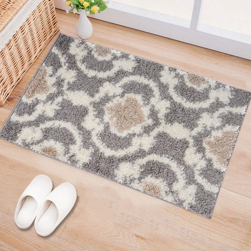 Rugshop Cozy Moroccan Trellis Indoor Shag Area Rug 2' x 3' Gray/Cream 2' x 3' - Gray