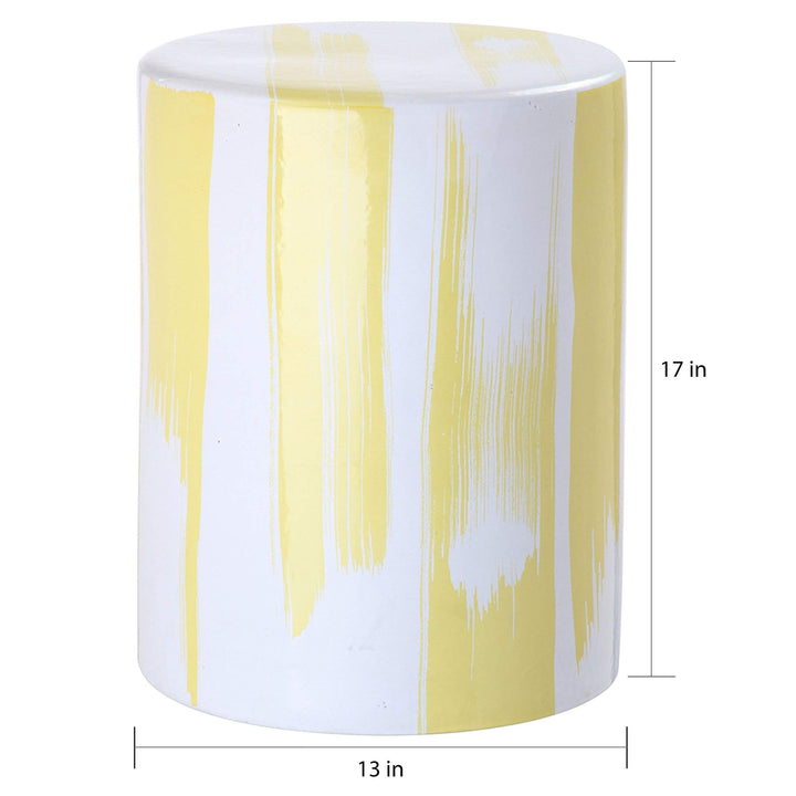 Yellow Garden Stool - 13" X 17" Ceramic