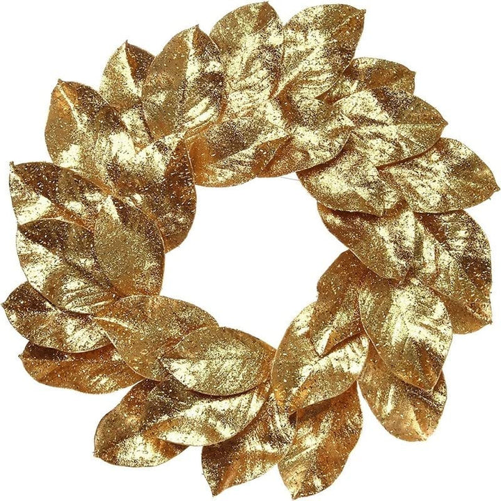 24 Gold Glitter Wreath Magnolia Leaf Perfect for A Front Door Indoor and Outdoor