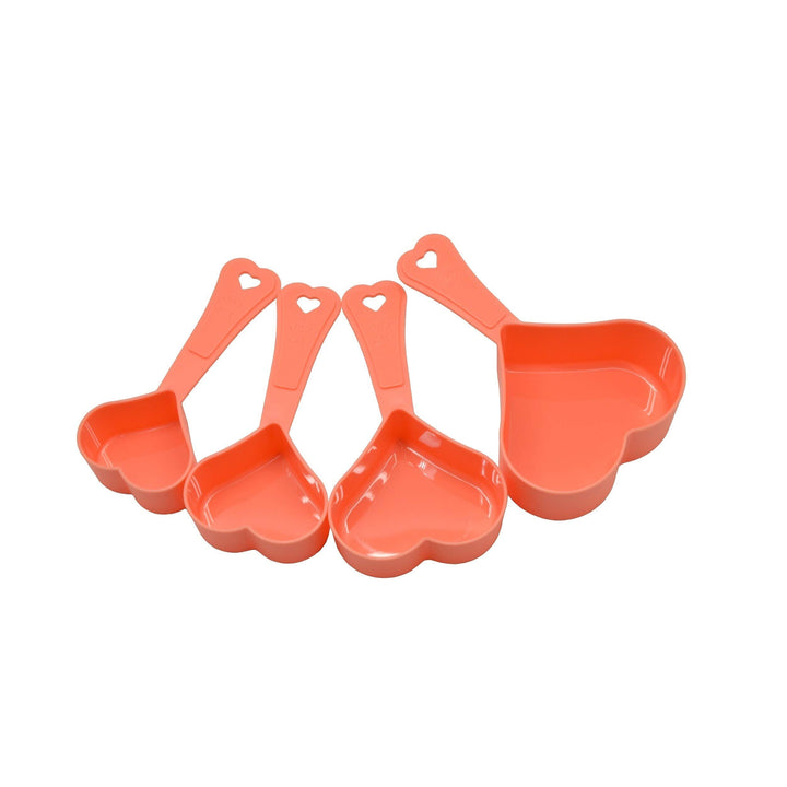 Heart-shaped Measuring Cups (Pack Of 4) Orange Plastic