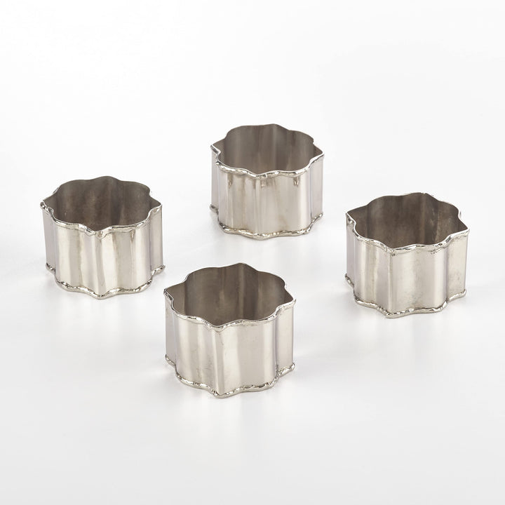 Saro Lifestyle Classic Round Design Napkin Rings (Set of 4) Silver Set of 4