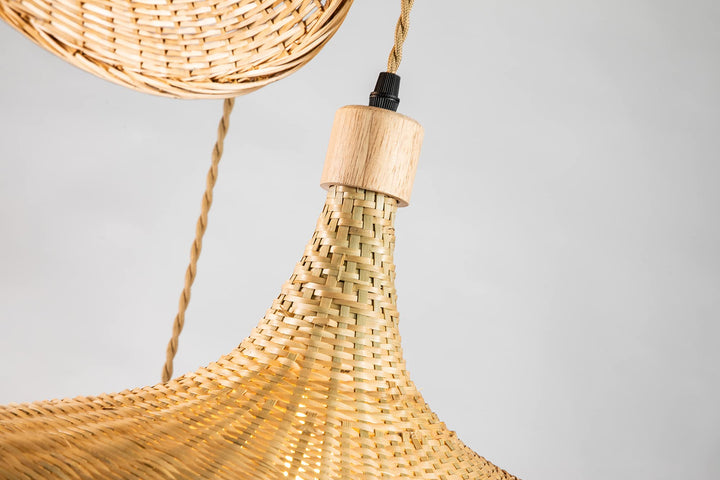 rattan pendant ighting modern farmhouse natura traditiona rattan drum three - Diamond Home USA