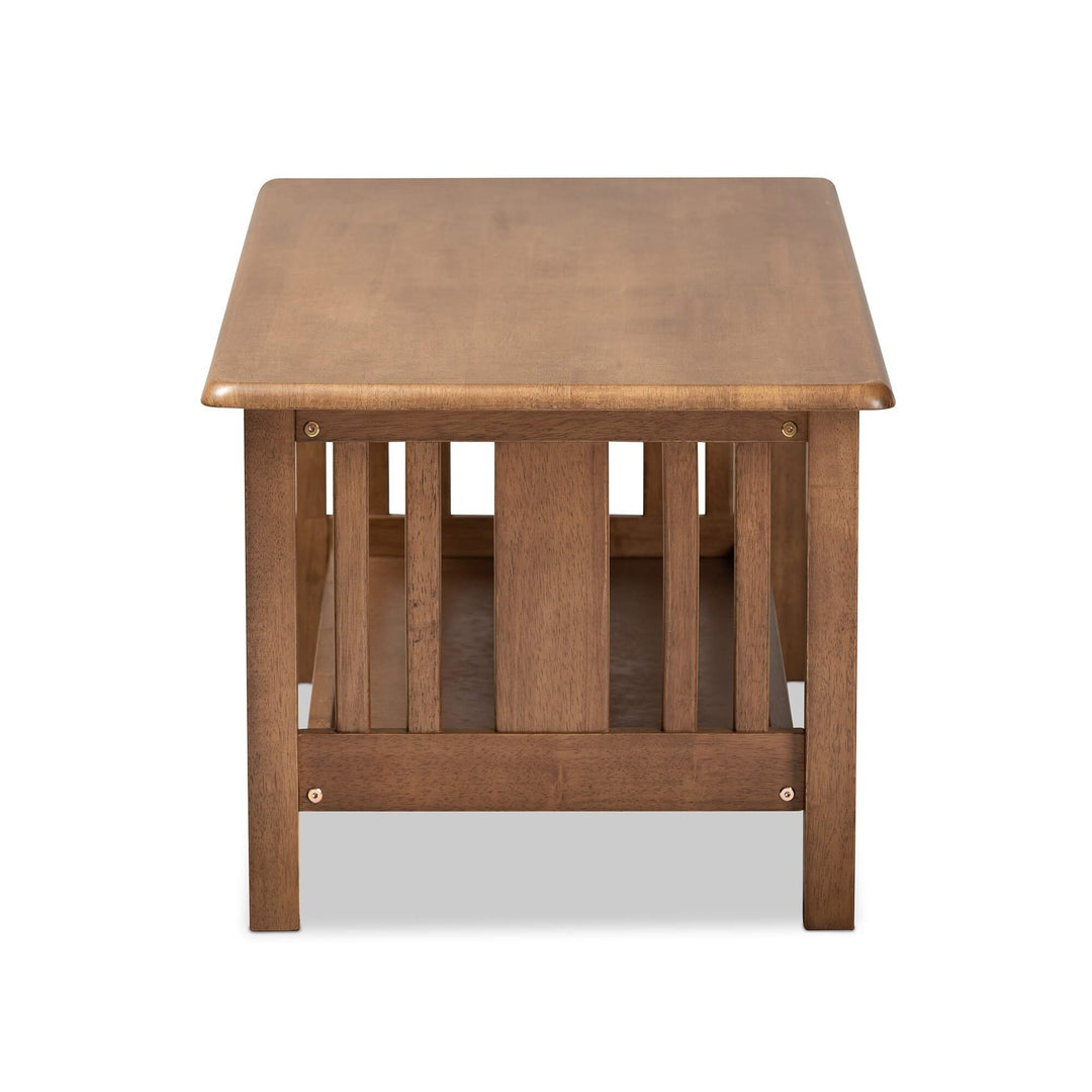 Traditional Transitional Mission Style Coffee Table Brown Rectangle Wood - Diamond Home USA