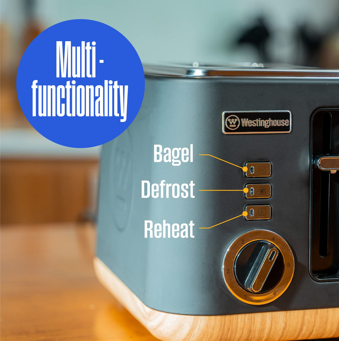 Westinghouse Scandinavian Design 2-Slice Toaster w/Wide Slots Removable Crumb - Diamond Home USA