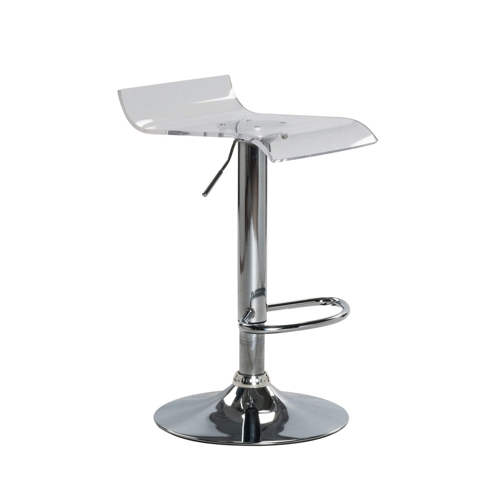 Low Back Swivel Adjustable Height Bar Stool (Set of 2) Clear Modern Contemporary - Diamond Home USA