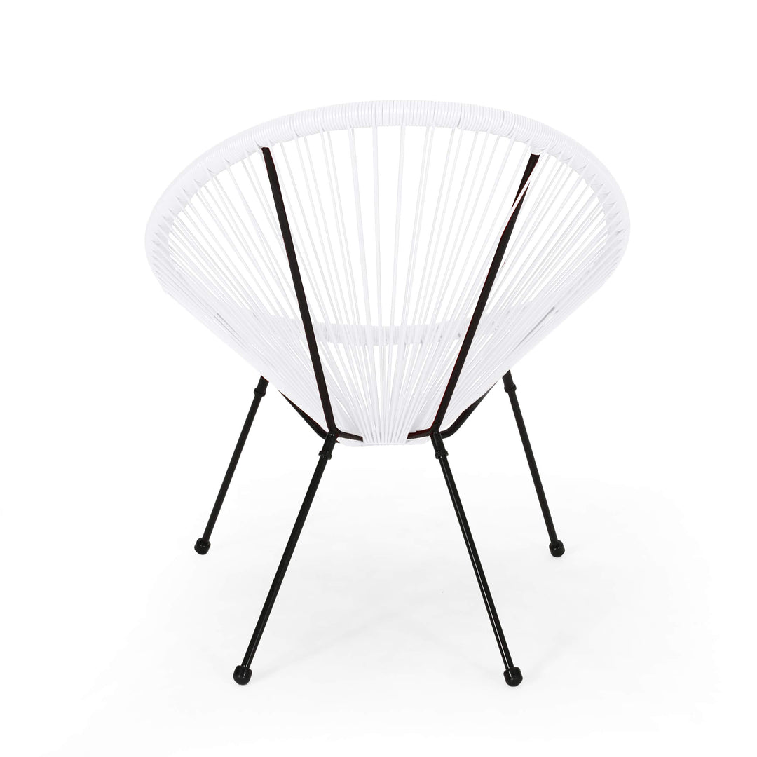 Anson Outdoor Steel Chairs w/ Hammock Rattan Seating (Set of 2) by Christopher Knight Home