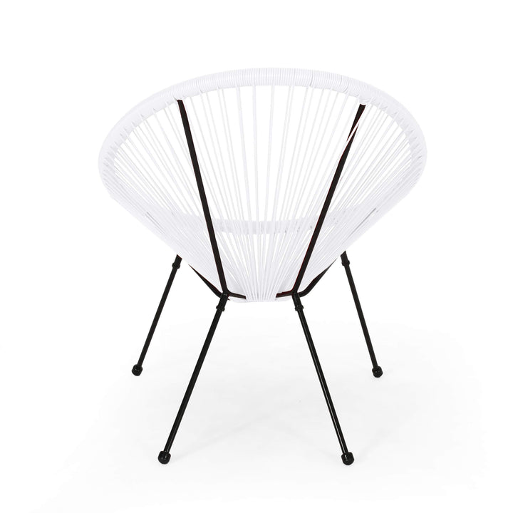Anson Outdoor Steel Chairs w/ Hammock Rattan Seating (Set of 2) by Christopher Knight Home