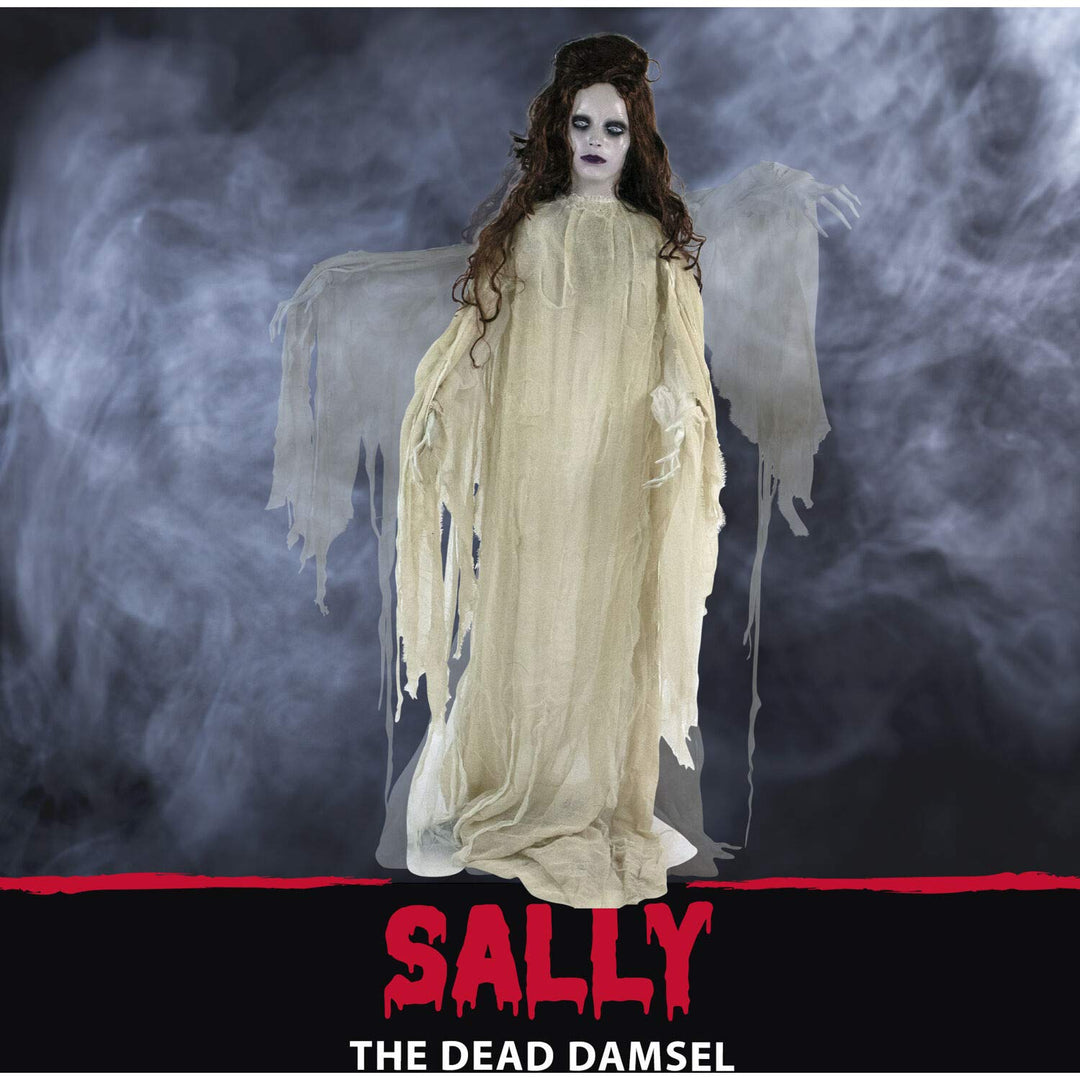 Haunted Hill Farm Life-Size Scary Demon Lady Halloween Animatronic with Touch - Diamond Home USA