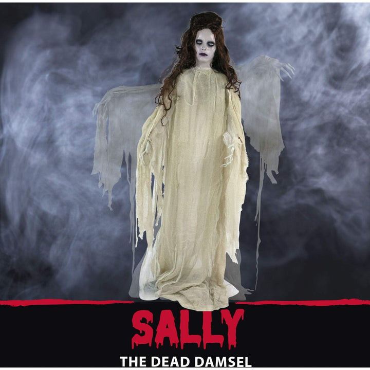 Haunted Hill Farm Life-Size Scary Demon Lady Halloween Animatronic with Touch - Diamond Home USA