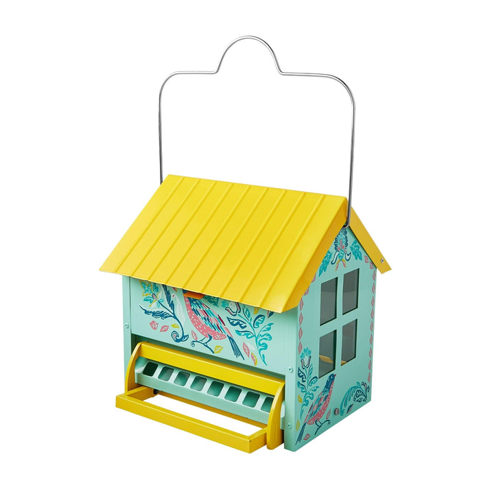 Squirrel Anti Funnel Bird Feeder Yellow Metal