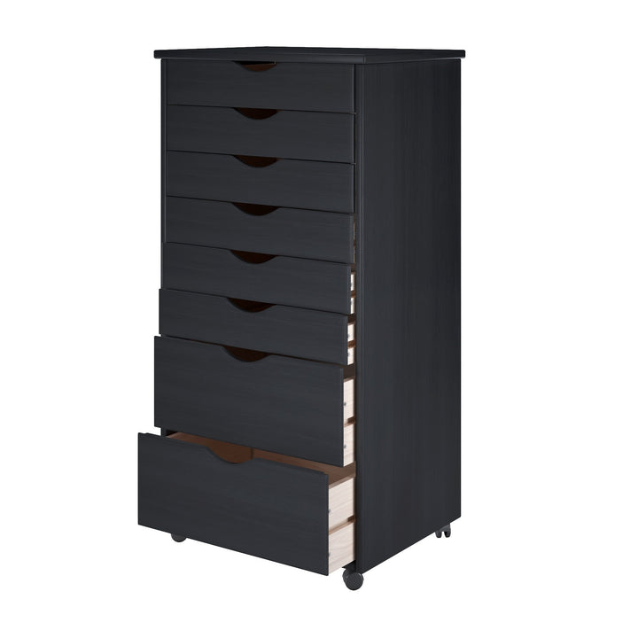 Adeptus Original Roll Cart Solid Wood 6+2 Drawer Extra Wide Drawers Roll Carts Painted
