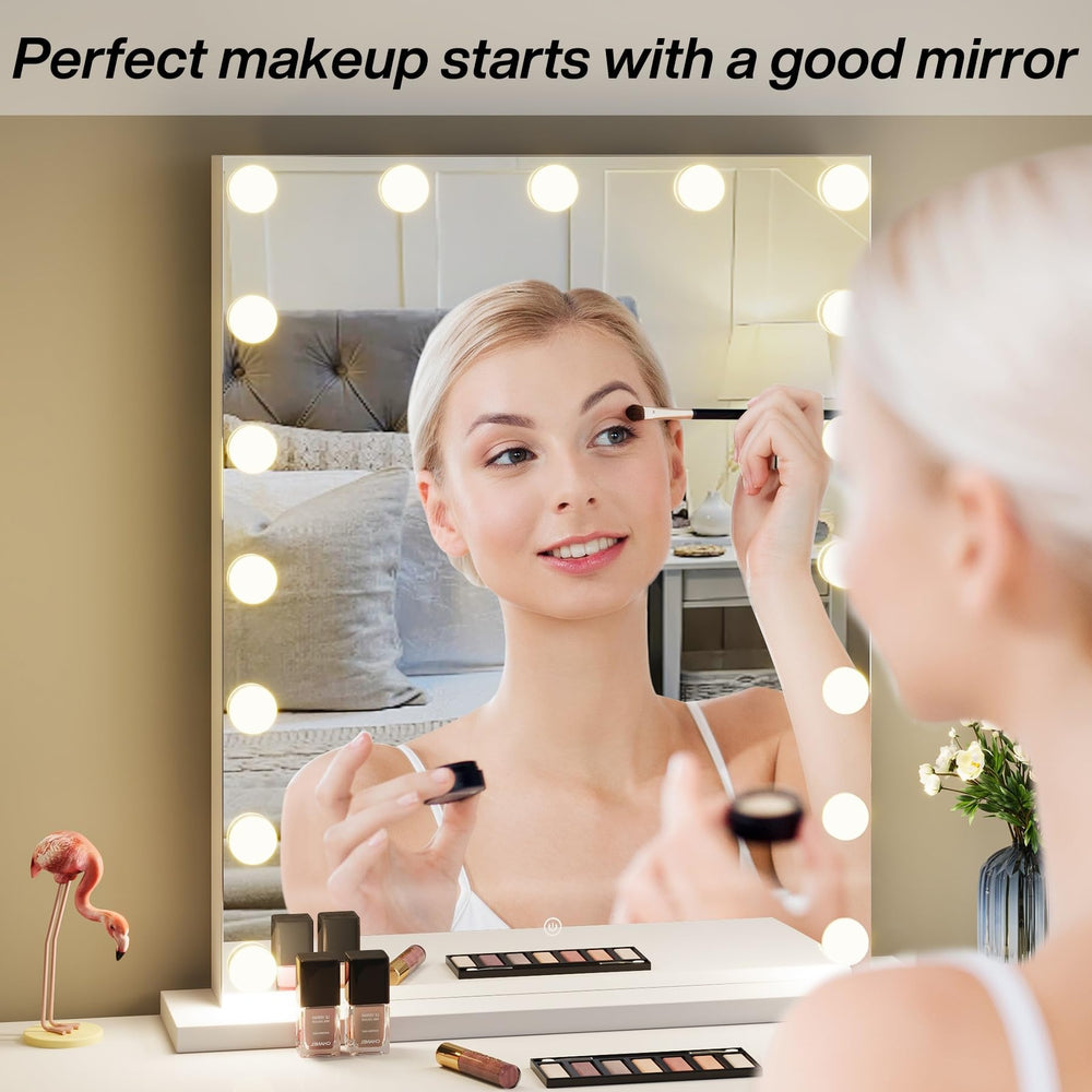 24" X 32" Large Vanity Mirror Makeup Mirrors with Bulbs Hollywood and 3 Lighting - Diamond Home USA