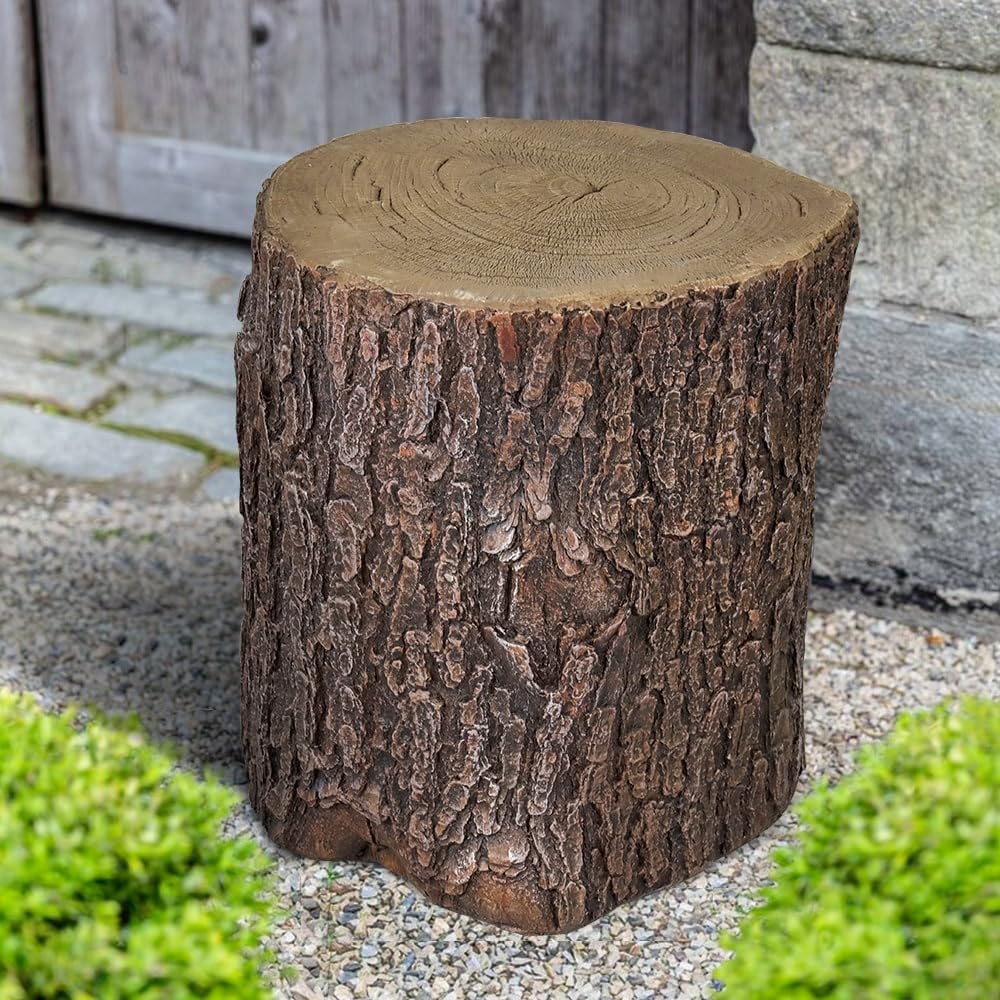 Oak Stump Cover for Yard Round Tree Table Garden Stools Brown Modern