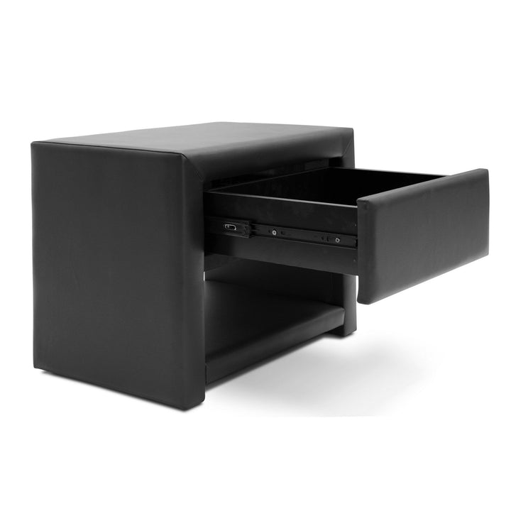 Baxton Studio Massey Upholstered Modern Nightstand Black - Diamond Home USA