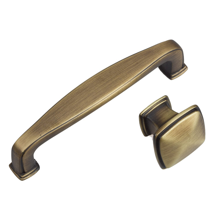 1.25-inch Antique Brass Square Cabinet Knobs (Pack of 10) Metal Finish - Diamond Home USA