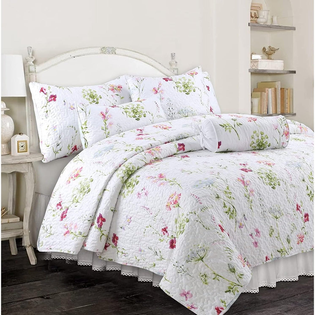 Cozy Line Summer Bloom Floral Garden 3 Piece Pink White Polyester Throw - Diamond Home USA