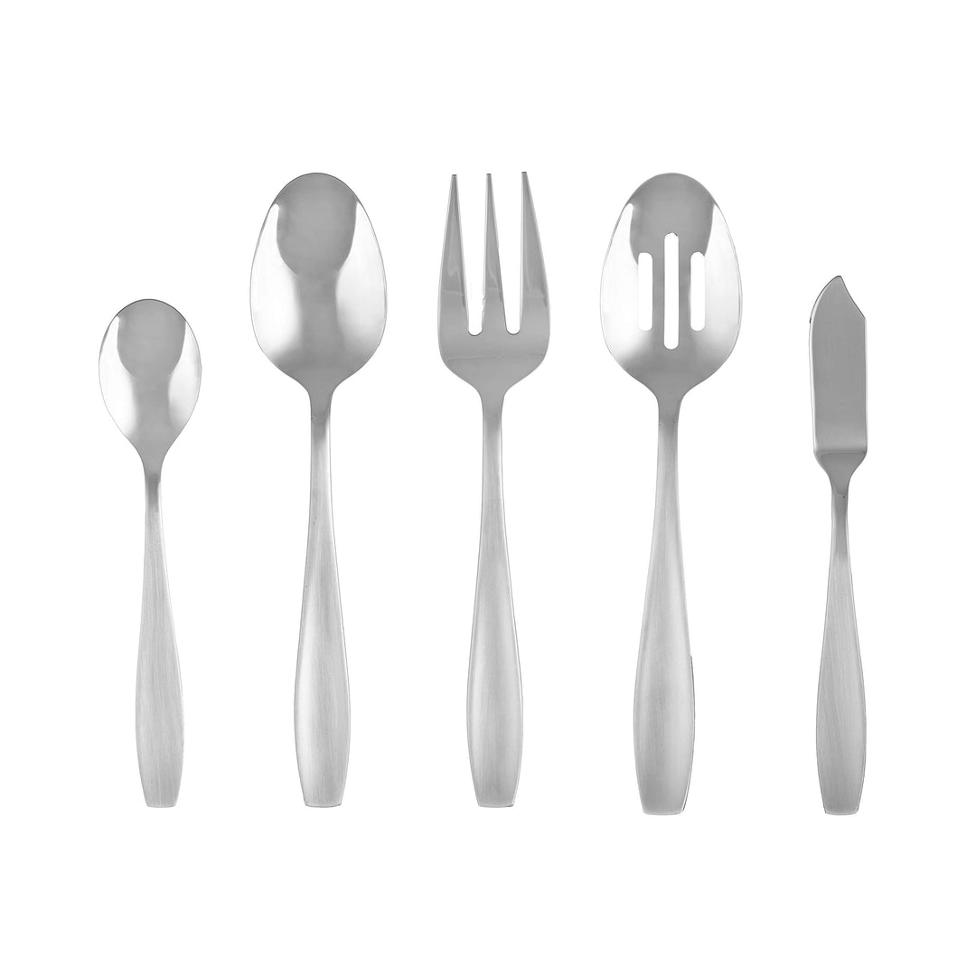 Cambridge Silversmiths Tyrus Satin Mirror 89-Piece Flatware Set - Diamond Home USA