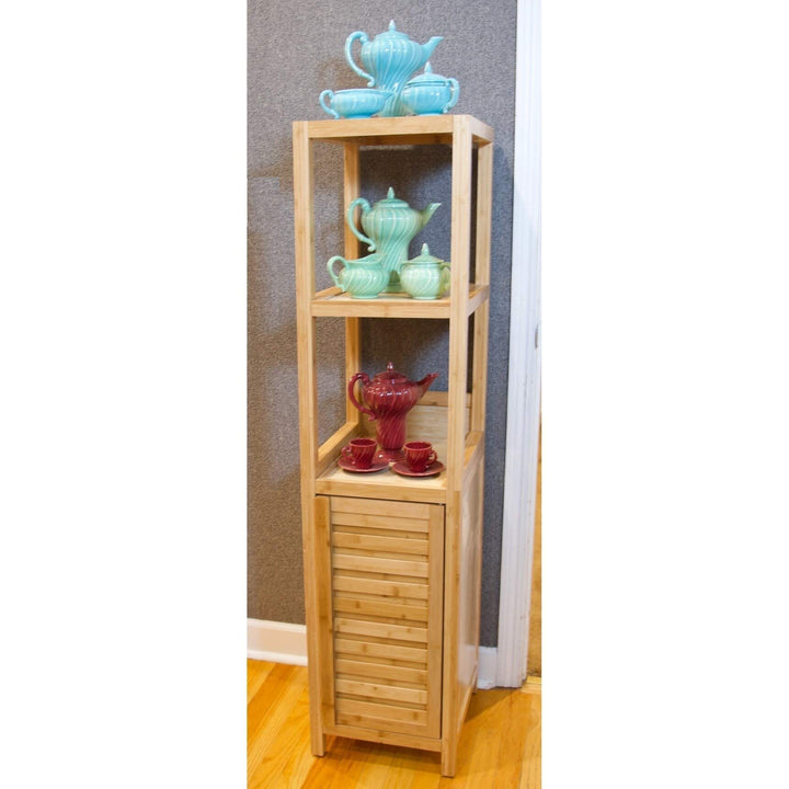 Burning Tree Solid Bamboo Sp Storage Tower Cabinet Tan Modern Contemporary - Diamond Home USA