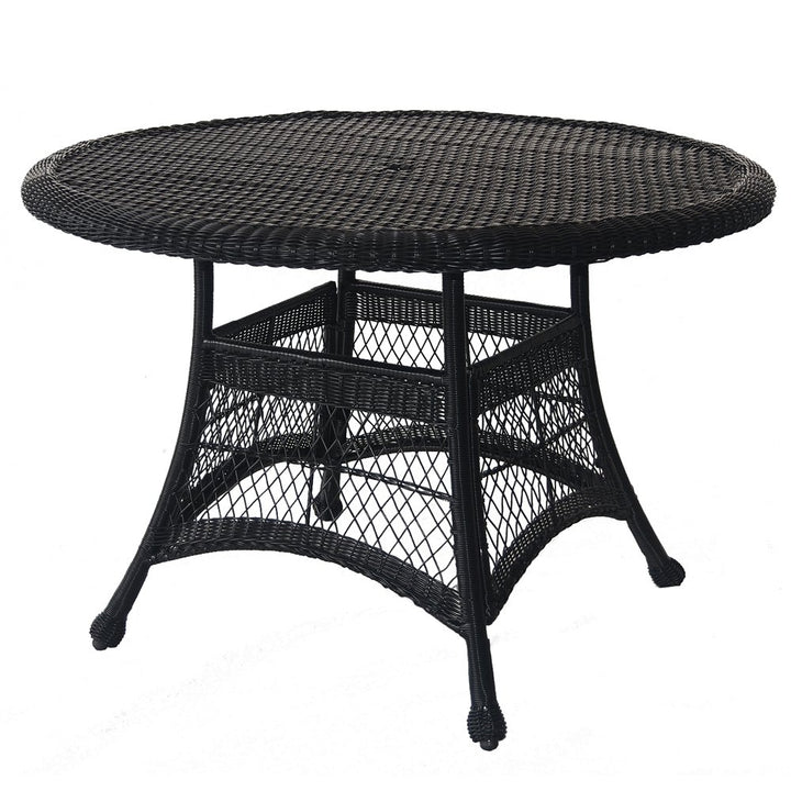 Jeco Wicker Round Dining Table 44" Espresso