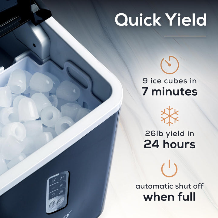 Igloo Automatic Ice Maker Self- Cleaning Countertop Size 26 Pounds in 24 Hours 9 Black - Diamond Home USA