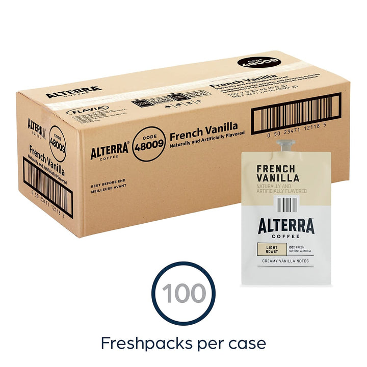 Alterra A183 Alterra Coffee Freshpacks French Vanilla 100/CT Black - Diamond Home USA